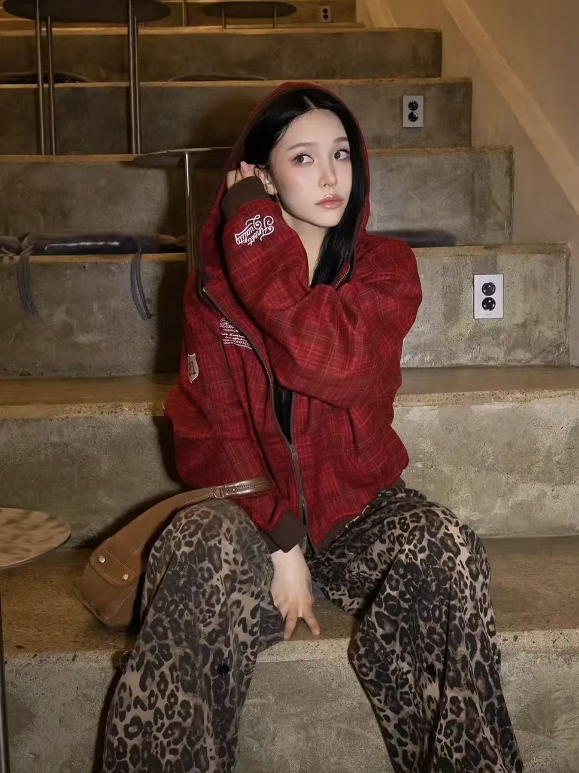 BADBLOOD Classic Check Hooded Zip-Up