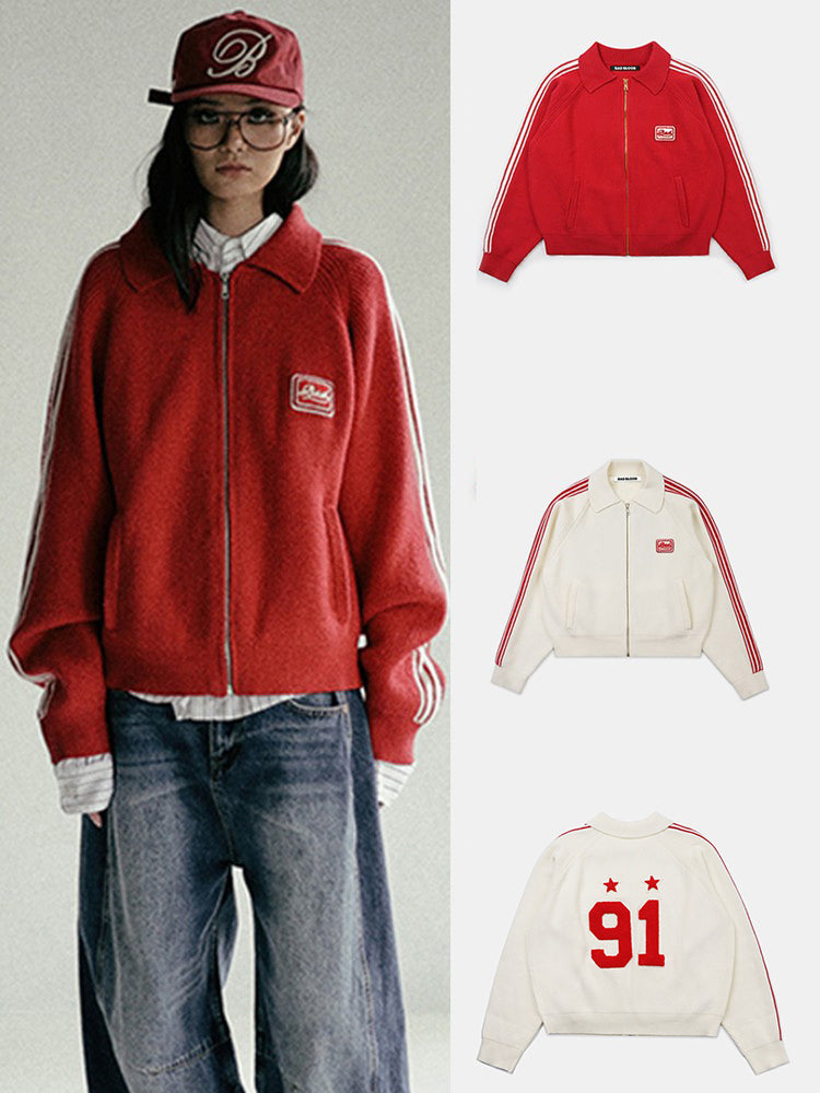 BADBLOOD Baddie Style Zip-Up Knit Cardigan