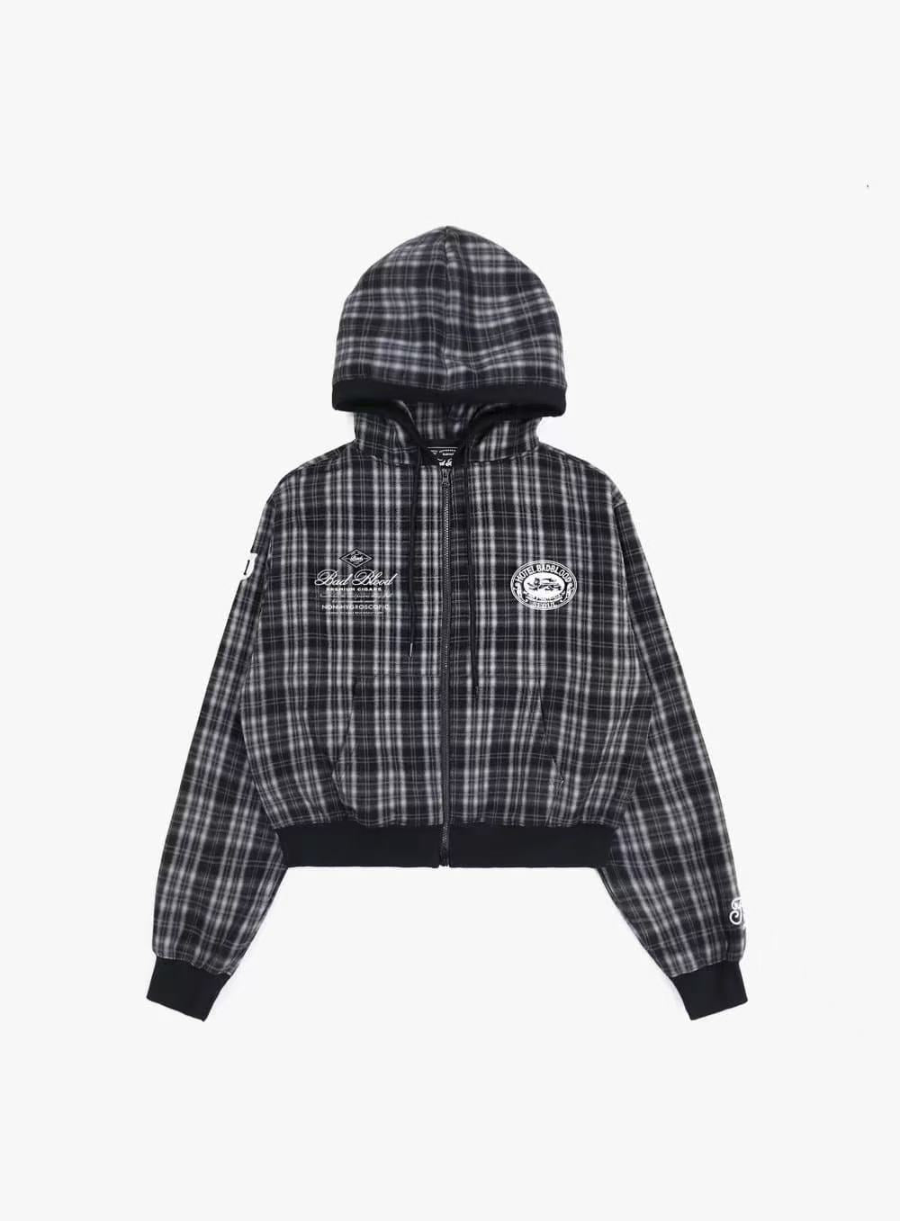 BADBLOOD Classic Check Hooded Zip-Up