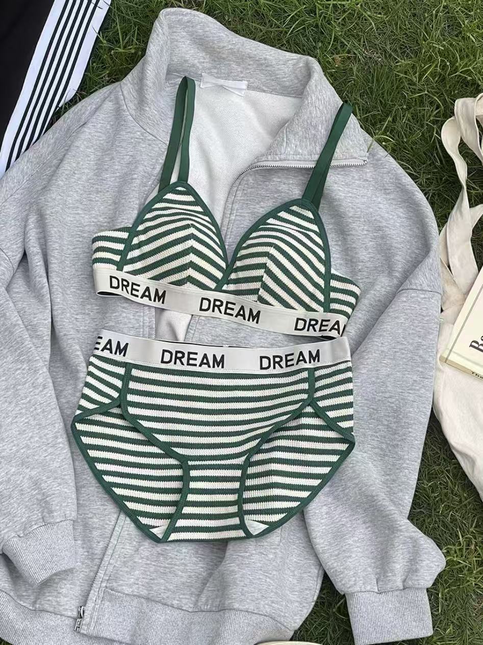 KC JAGGER Striped Bikini-Style Underwear Set