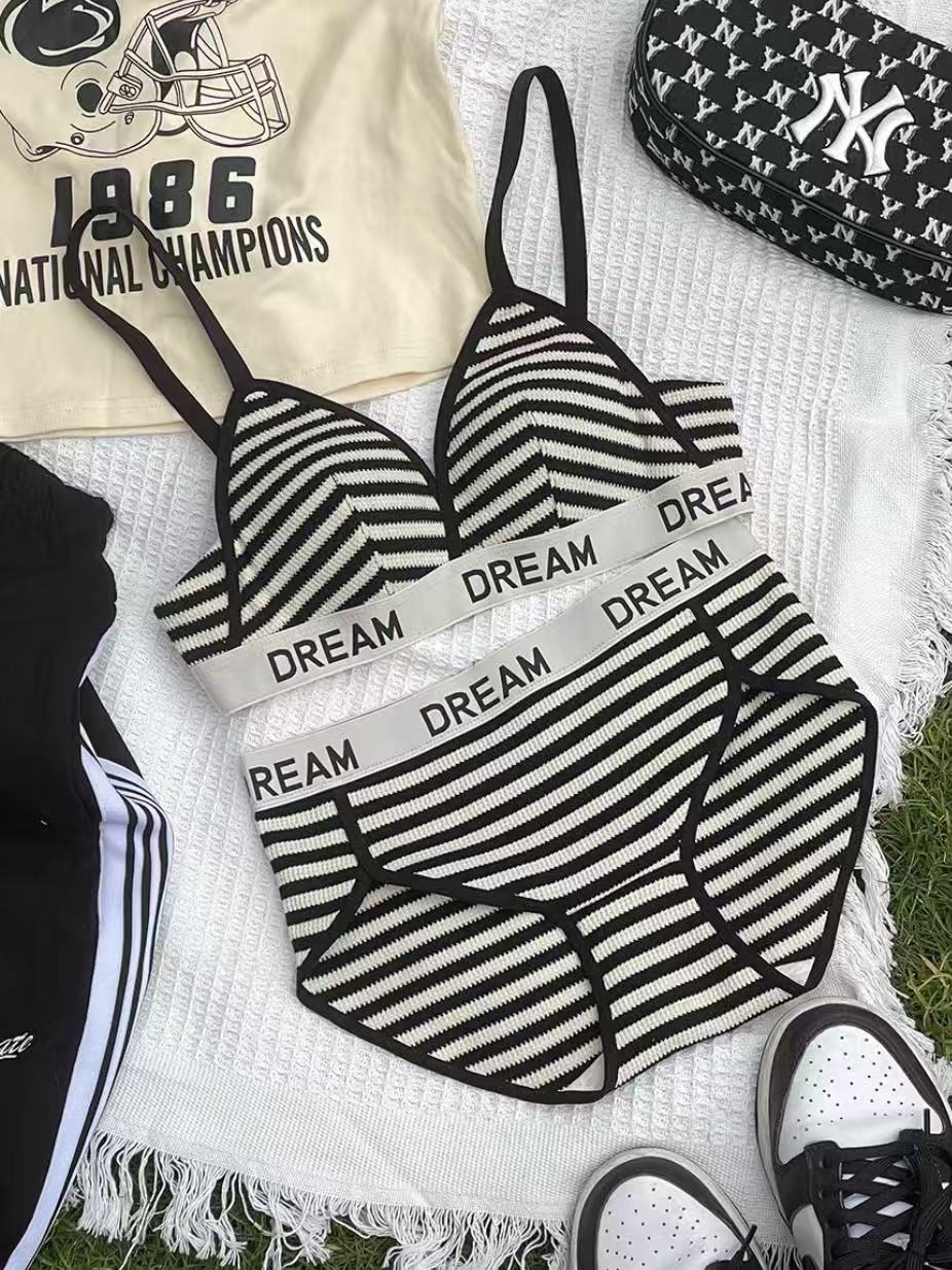 KC JAGGER Striped Bikini-Style Underwear Set