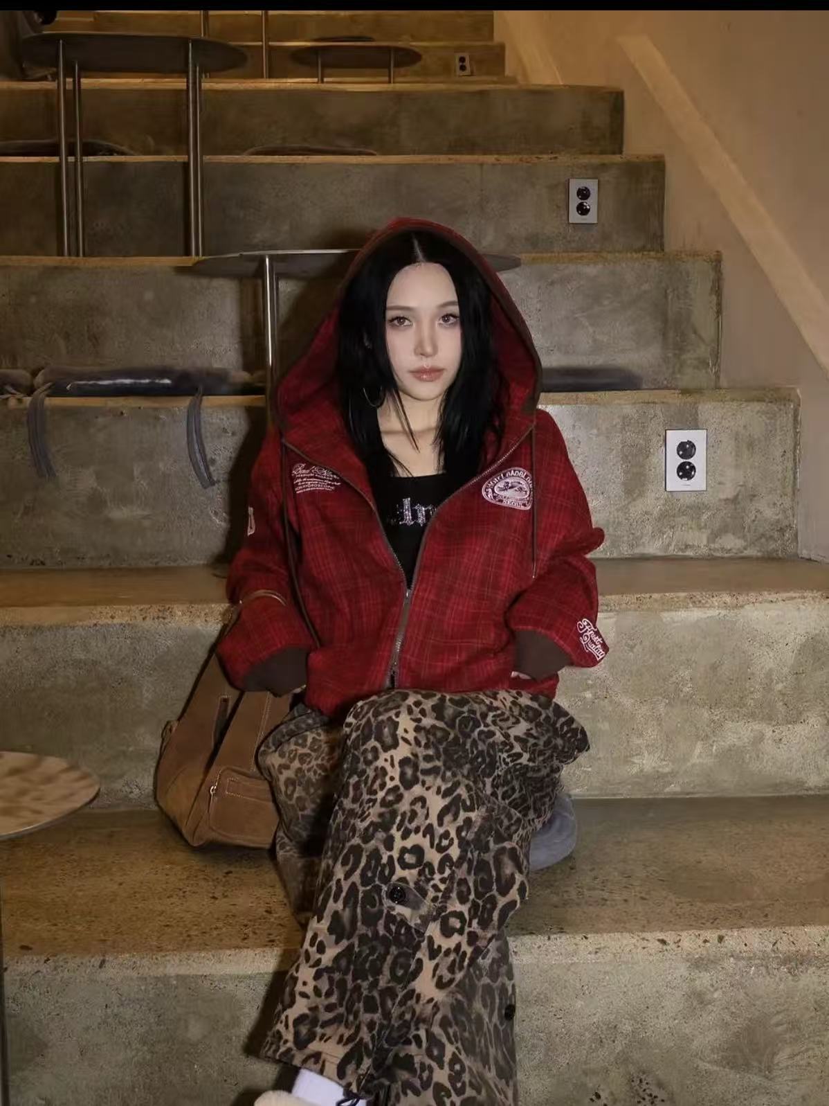 BADBLOOD Classic Check Hooded Zip-Up