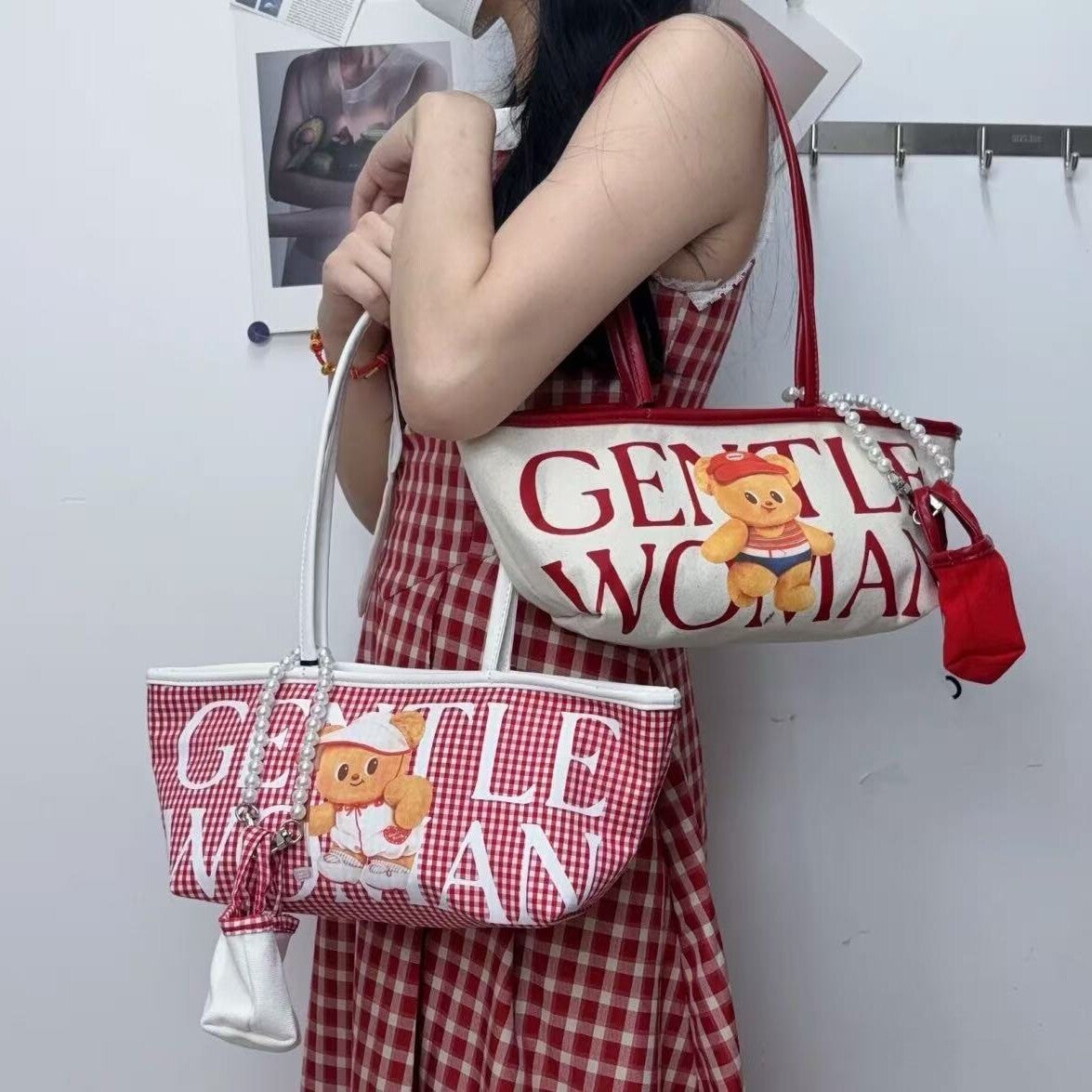 Gentlewoman Butterbear 黄油小熊单肩帆布托特包 qq