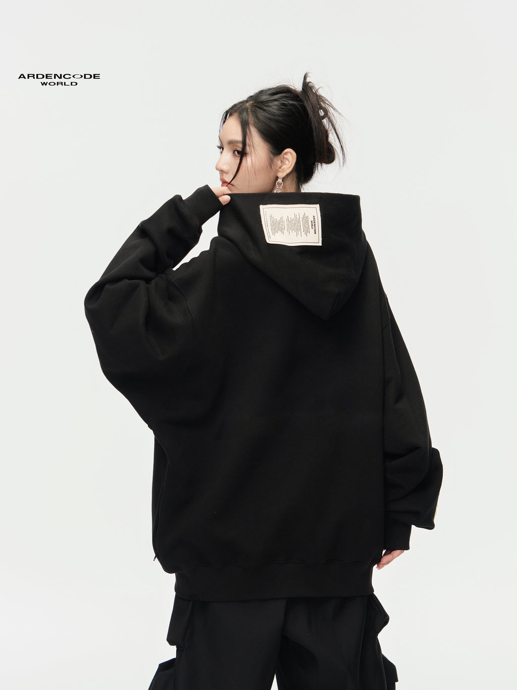 ARDENCODE Oversized Heavyweight Cotton Zip-Up Hoodie Jacket