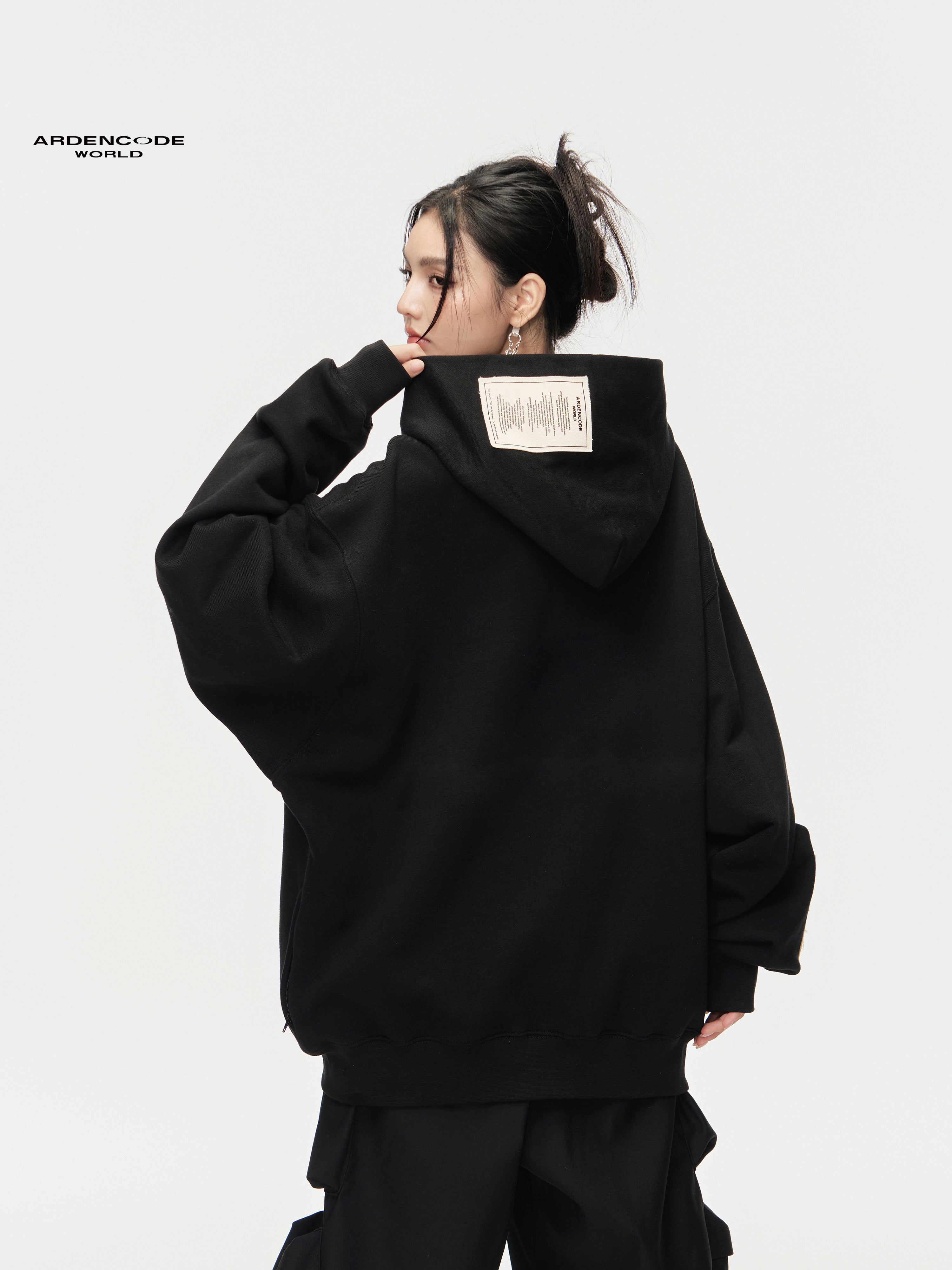 ARDENCODE Oversized Heavyweight Cotton Zip-Up Hoodie Jacket