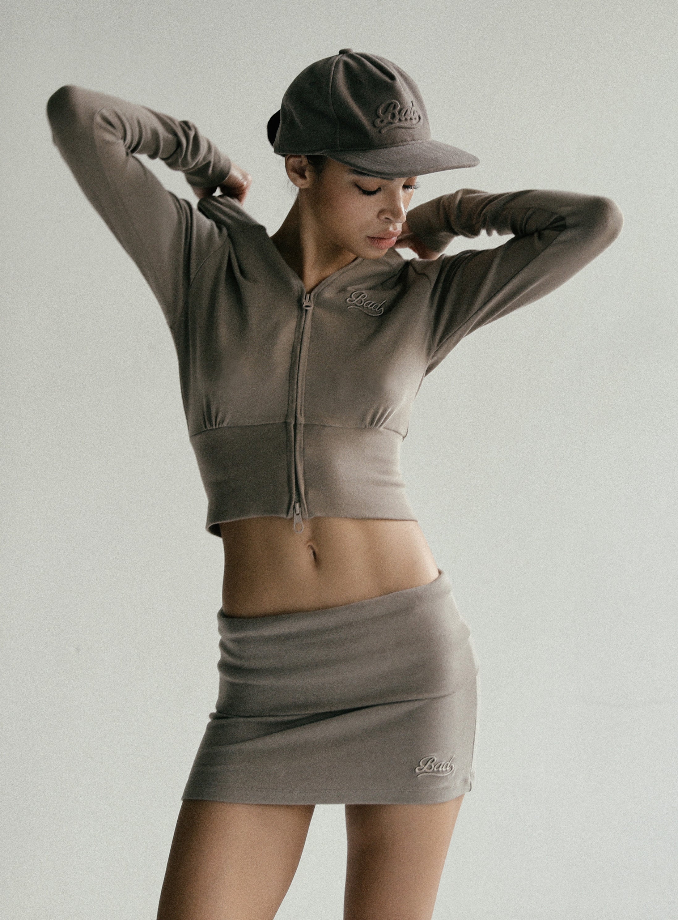 Cropped Zip Hoodie with Hood — Fitted & Flirty