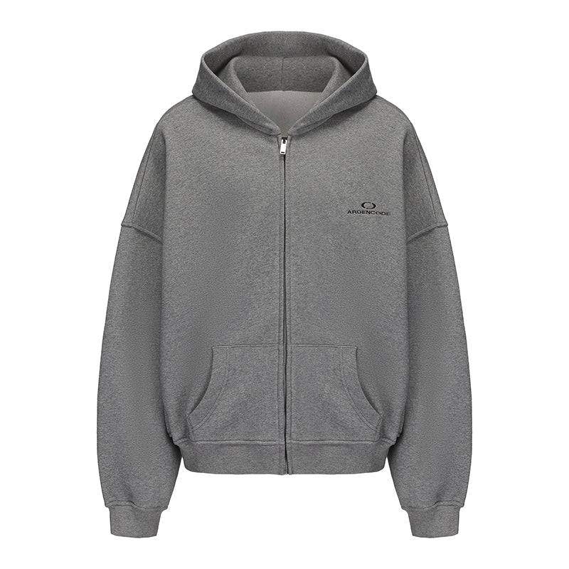 ARDENCODE Oversized Heavyweight Cotton Zip-Up Hoodie Jacket