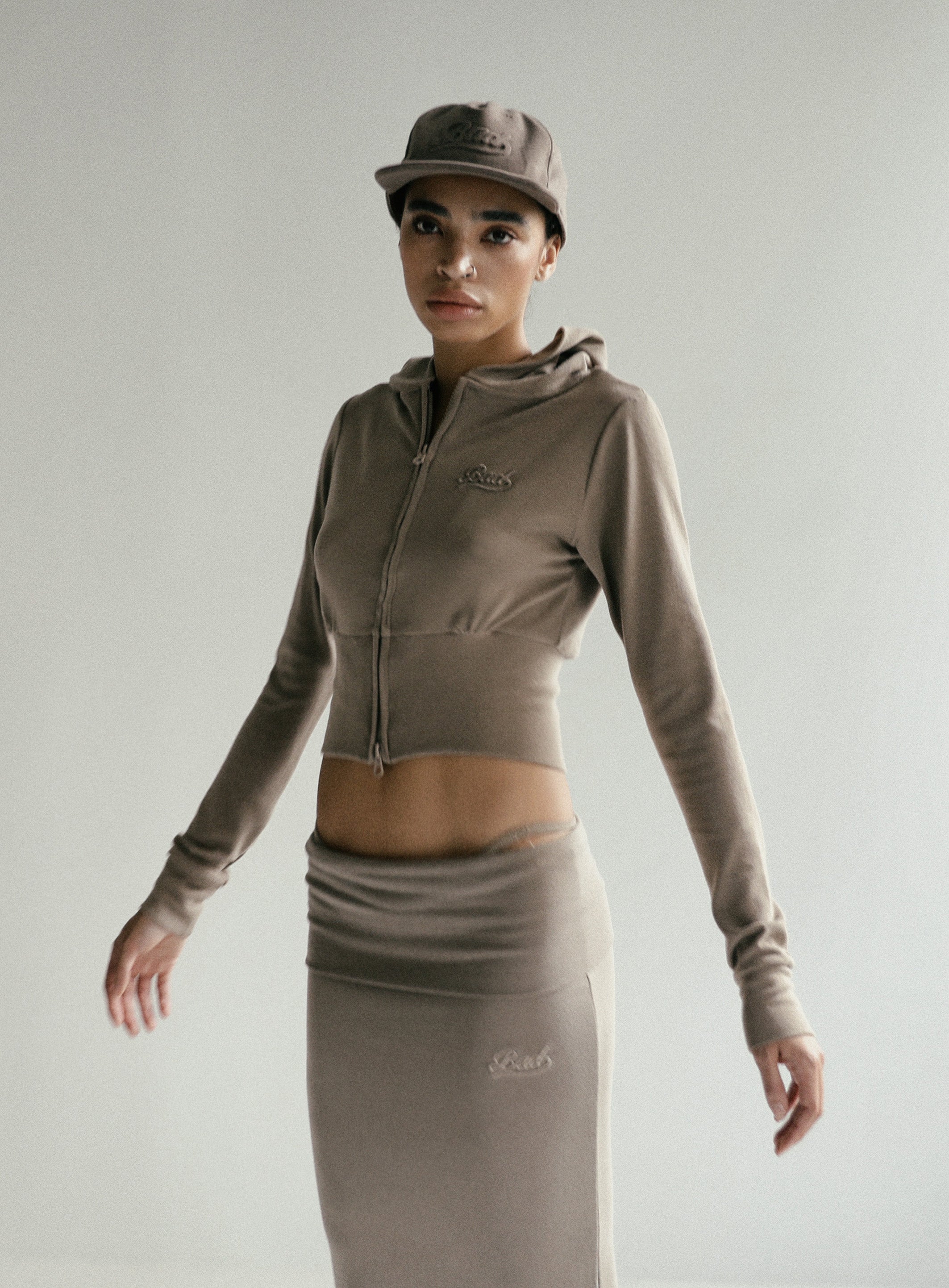 Cropped Zip Hoodie with Hood — Fitted & Flirty