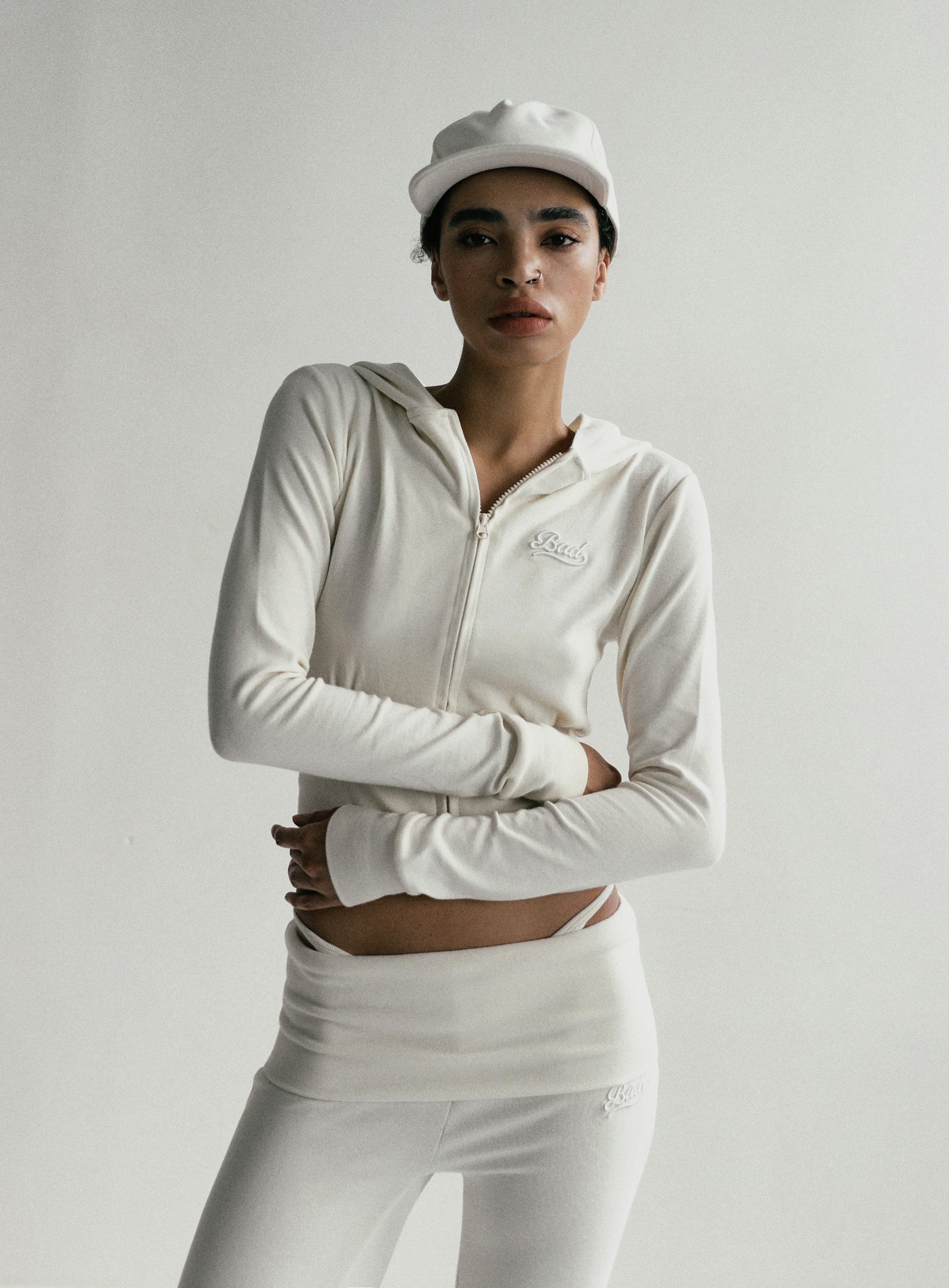 Cropped Zip Hoodie with Hood — Fitted & Flirty