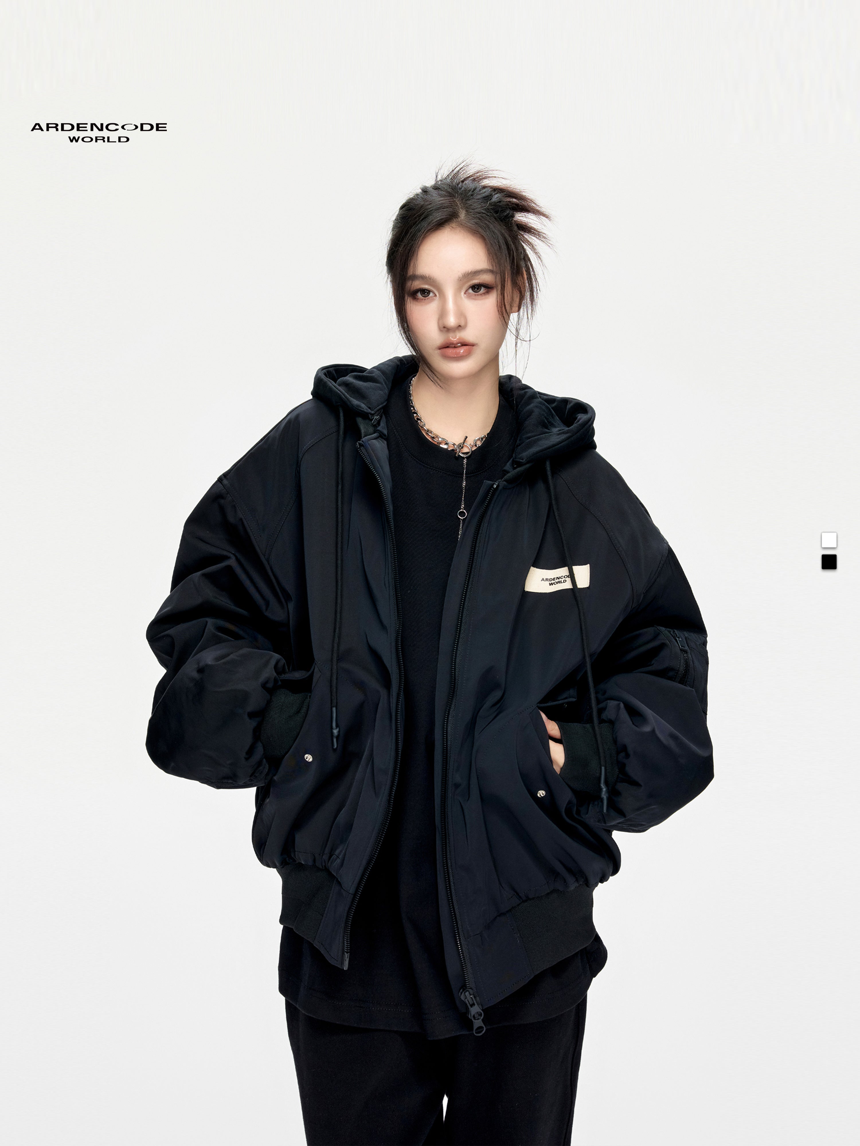 Detachable Hood Cotton Jacket Coat
