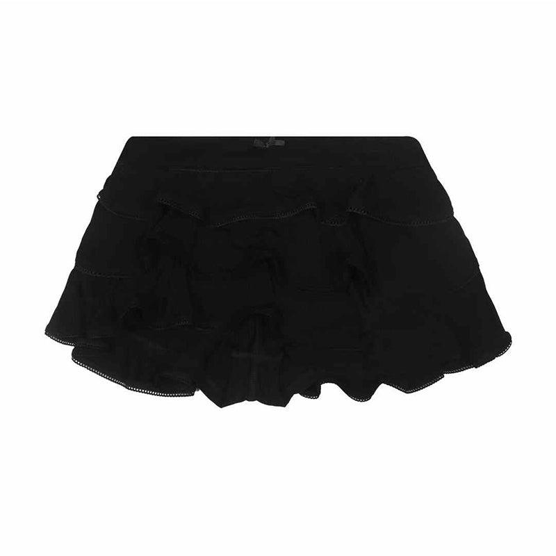 Floral Elastic Waist Tiered Mini Skirt