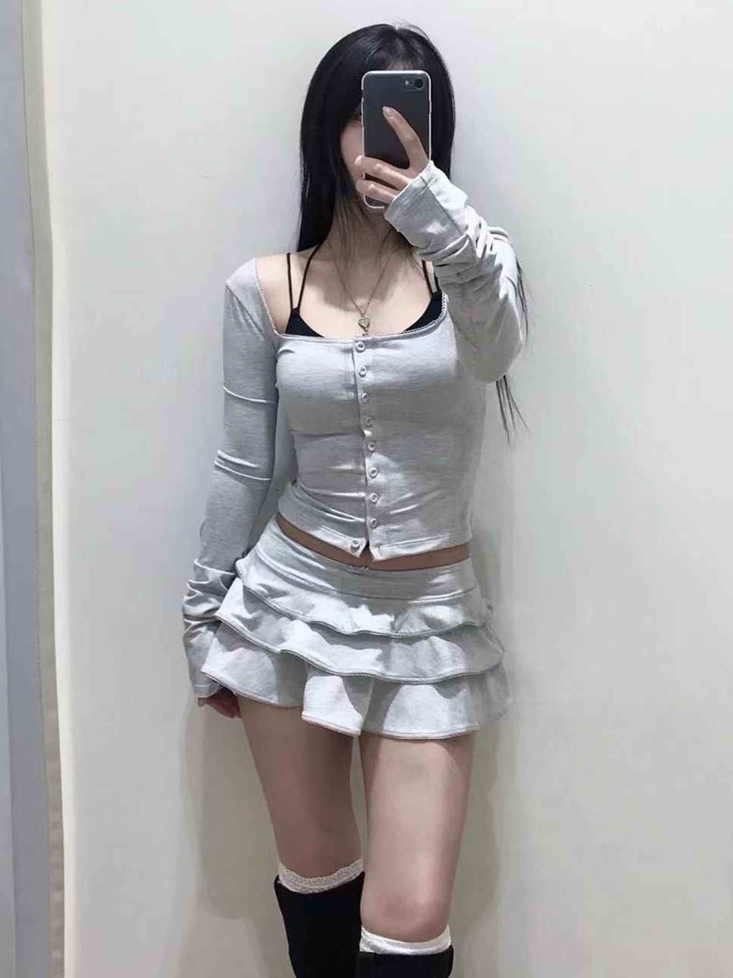 Floral Elastic Waist Tiered Mini Skirt