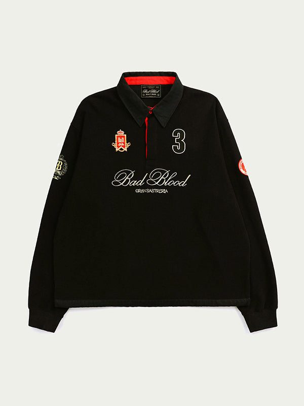 American Retro Oversized Polo Long Sleeve Sweatshirt