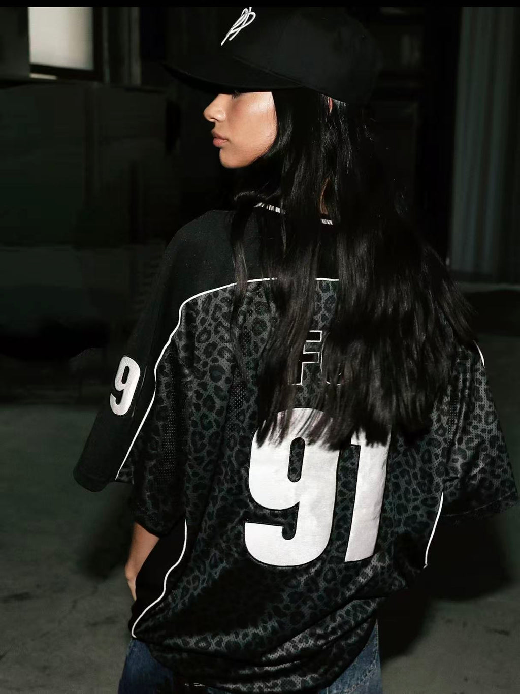 Badblood Vintage Mesh Jersey T-Shirt — Black Leopard