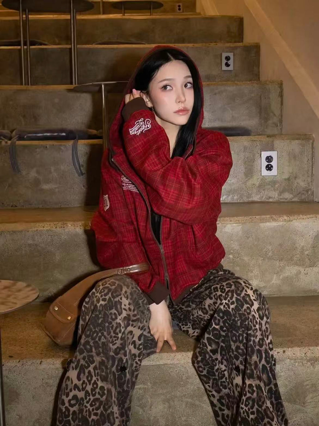 BADBLOOD Classic Check Hooded Zip-Up