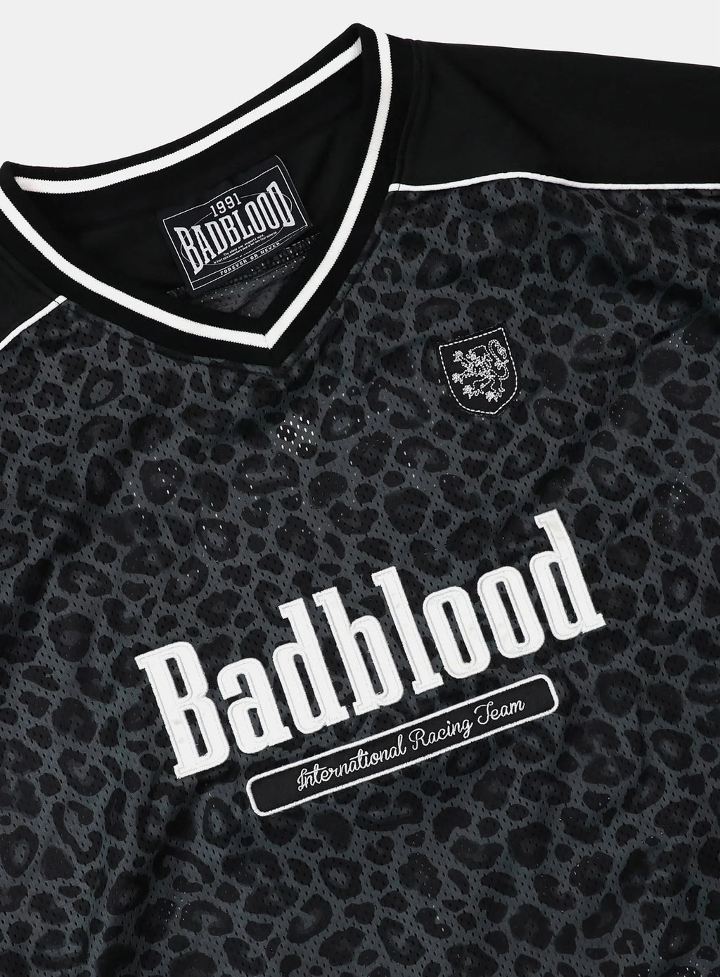 Badblood Vintage Mesh Jersey T-Shirt — Black Leopard