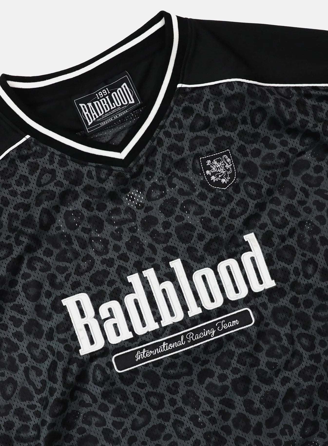 Badblood Vintage Mesh Jersey T-Shirt — Black Leopard