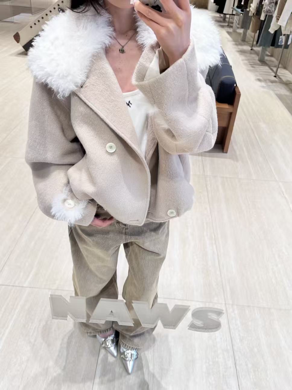 NAWS Snow Melt Polar Oversized Woollen Coat