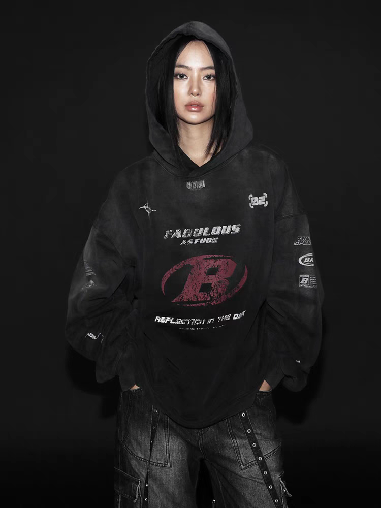 Badblood B字母连帽卫衣 qq