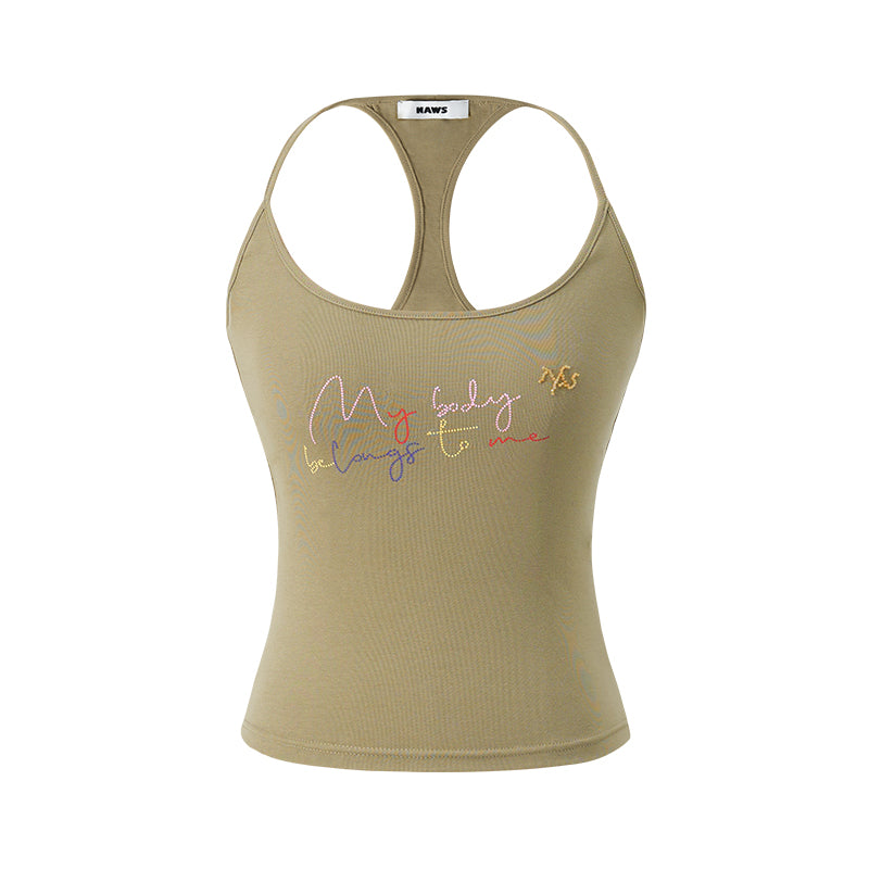 NotAwear "My body belongs to me" 针织吊带背心