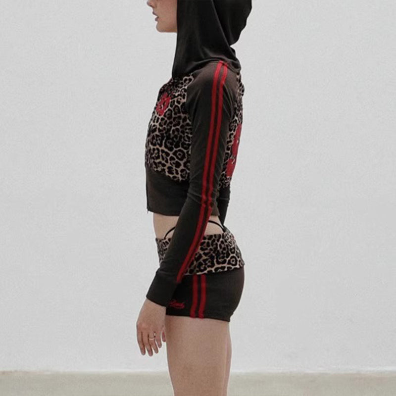 BADBLOOD American Baddie Leopard Print Shorts