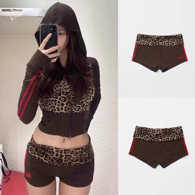 BADBLOOD American Baddie Leopard Print Shorts