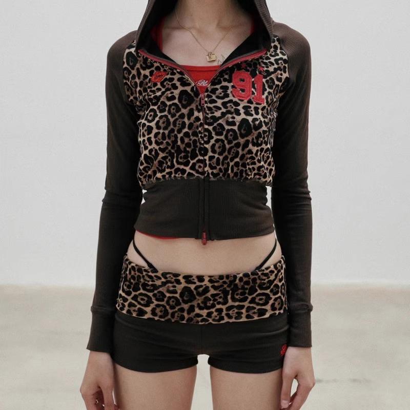 BADBLOOD American Baddie Leopard Print Shorts