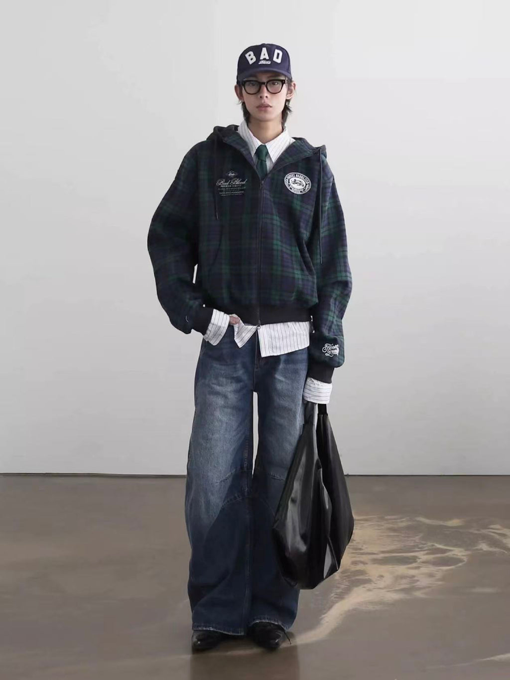 BADBLOOD Classic Check Hooded Zip-Up