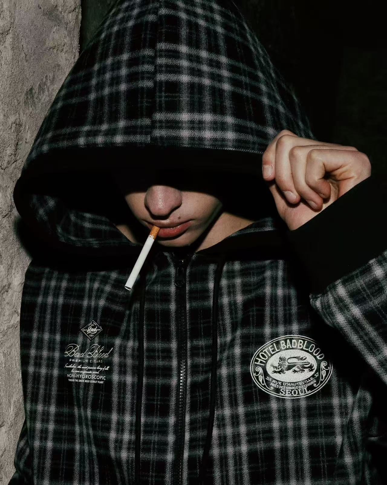 BADBLOOD Classic Check Hooded Zip-Up