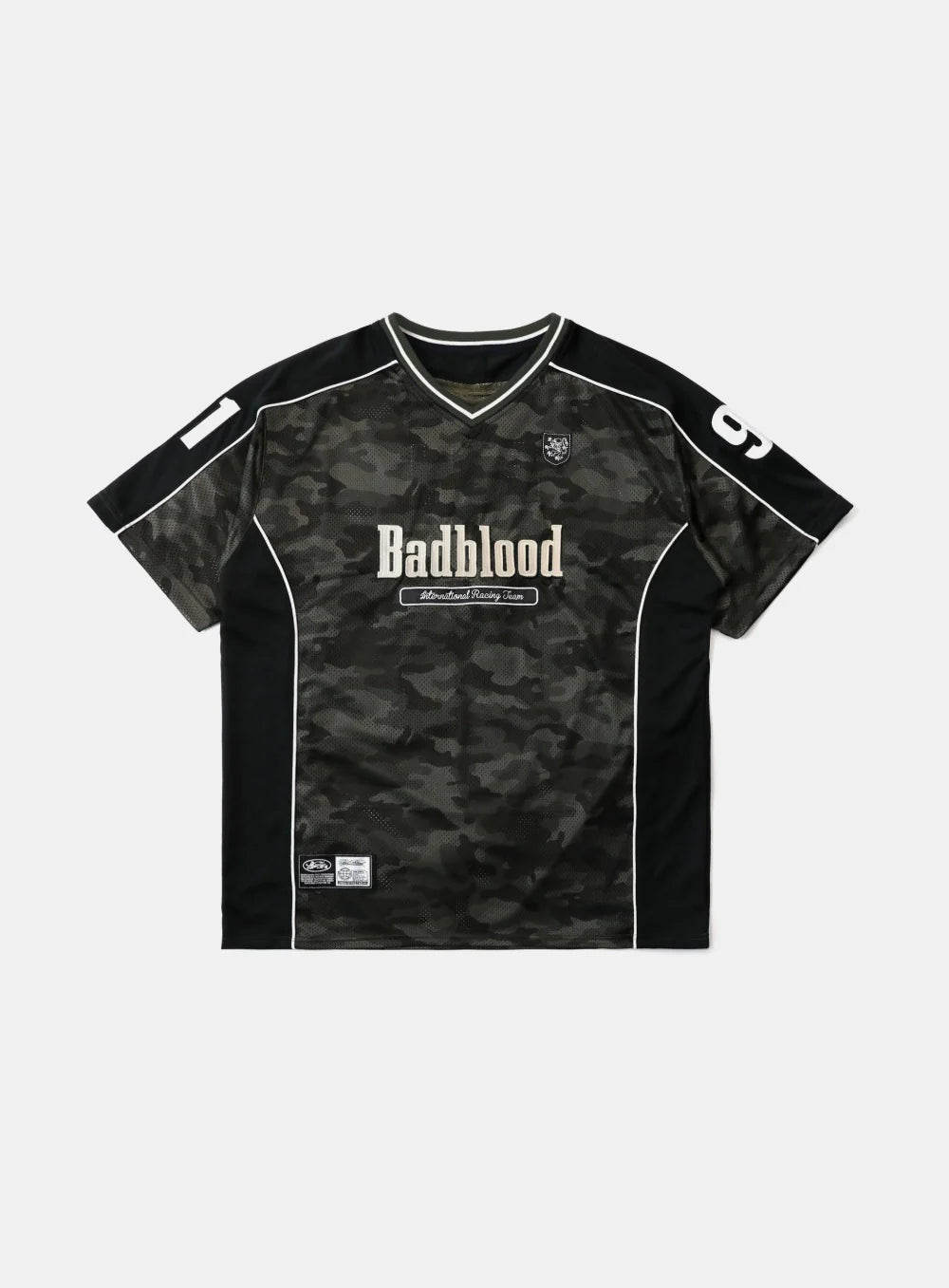Badblood Vintage Mesh Jersey T-Shirt — Green Camo