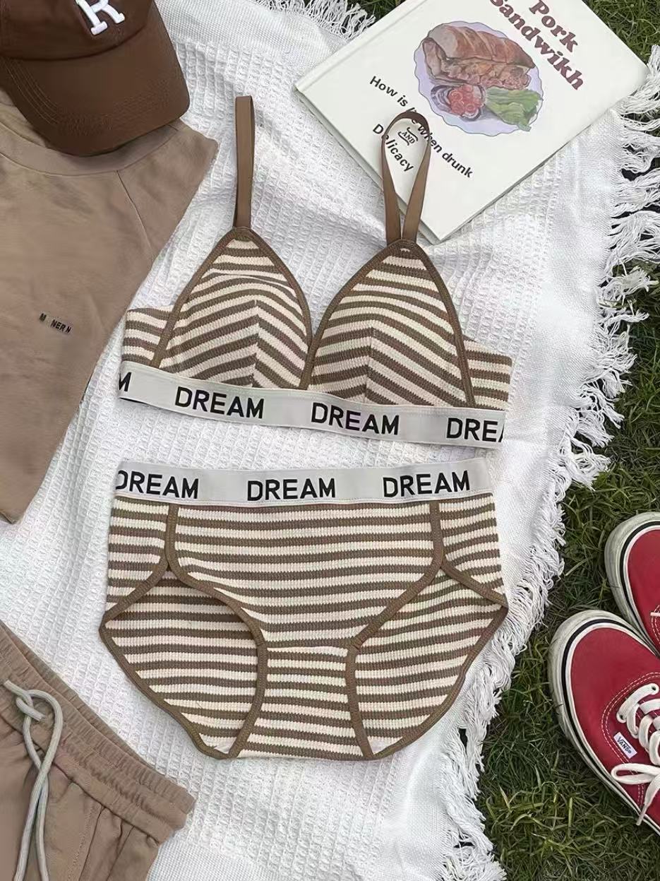 KC JAGGER Striped Bikini-Style Underwear Set