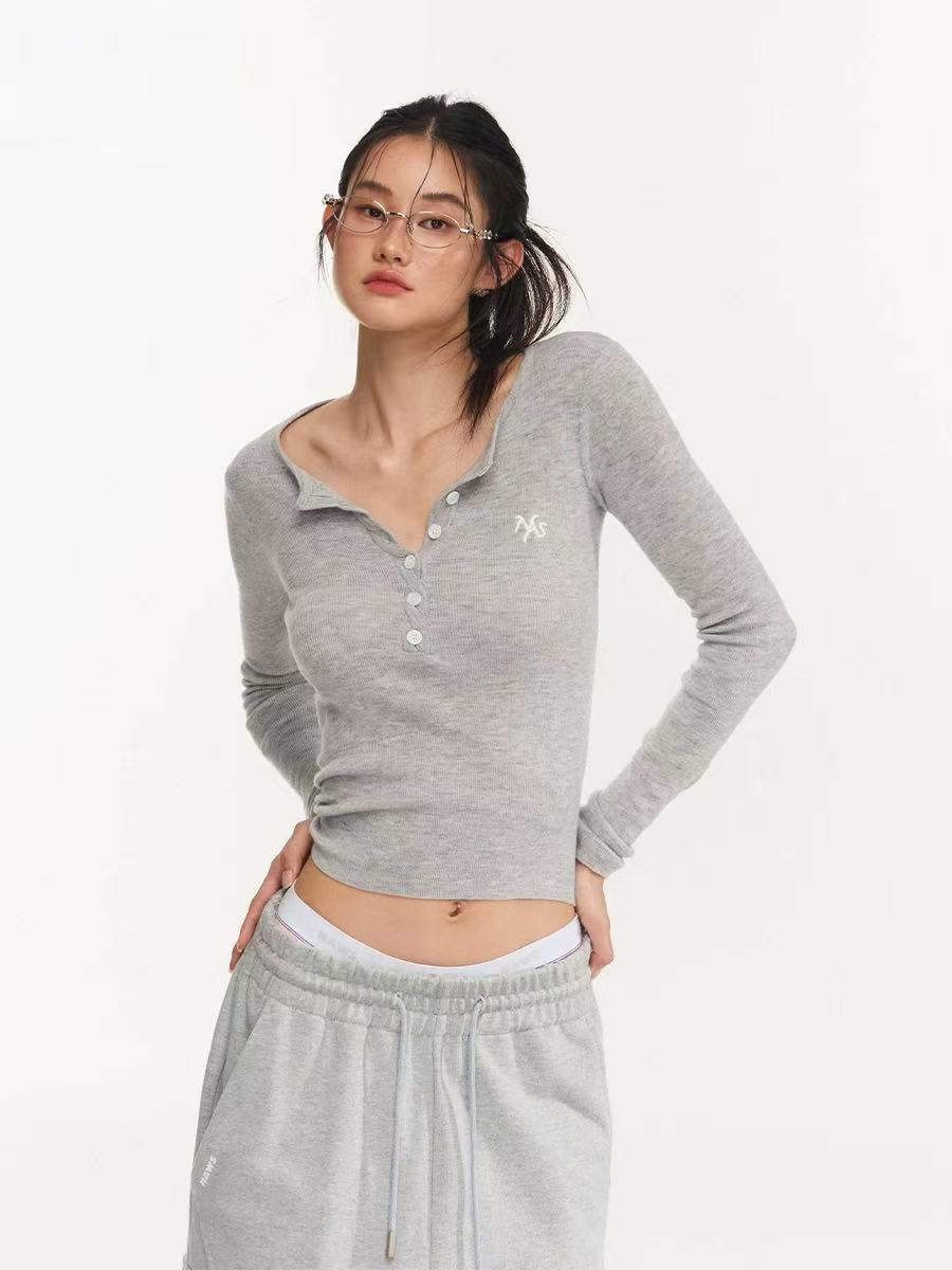 NAWS Cable-Knit Merino Wool Henley Top