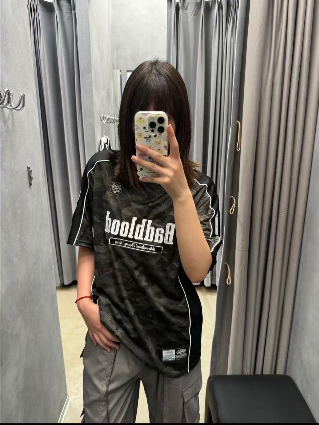 Badblood Vintage Mesh Jersey T-Shirt — Green Camo