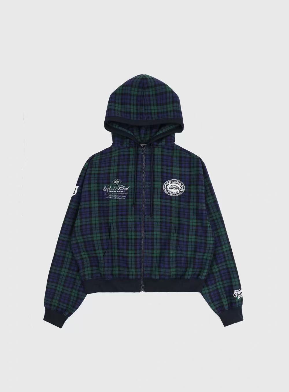 BADBLOOD Classic Check Hooded Zip-Up