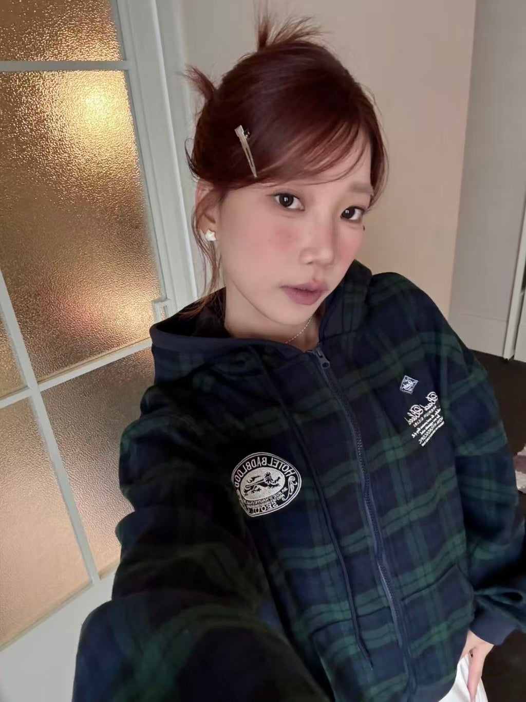 BADBLOOD Classic Check Hooded Zip-Up