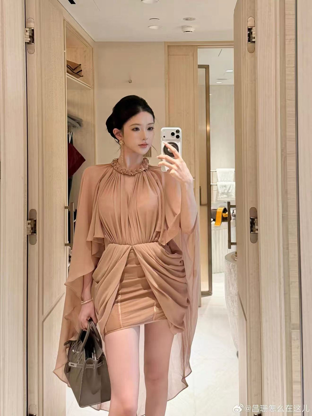 SHEERLUCK AMARA Halter-Neck Shawl Corsetry Dress