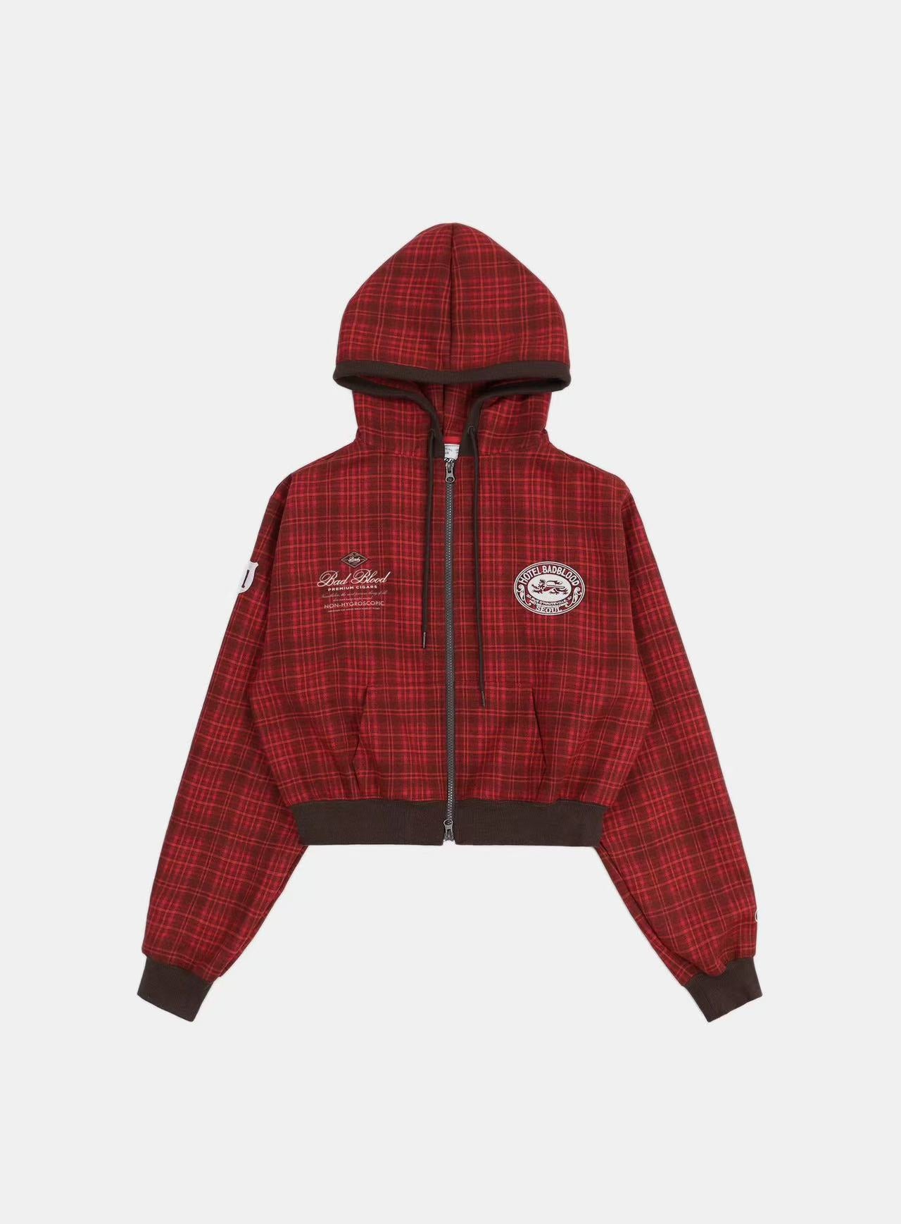 BADBLOOD Classic Check Hooded Zip-Up – AEOM