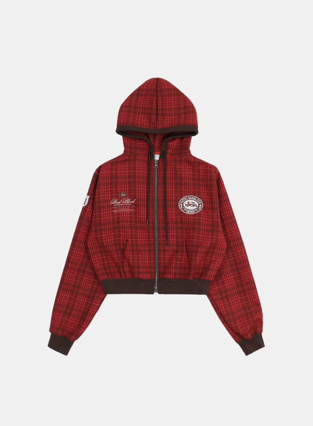 BADBLOOD Classic Check Hooded Zip-Up