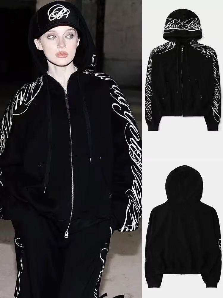 Badblood Vintage Embroidered Hoodied Zip-up