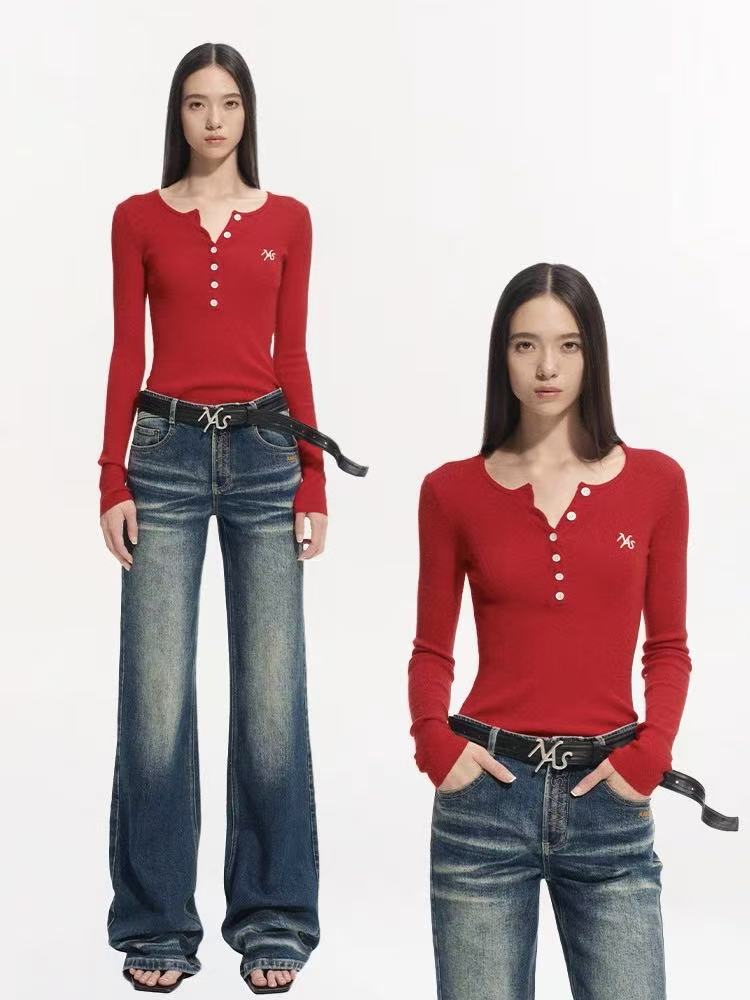 NAWS Cable-Knit Merino Wool Henley Top