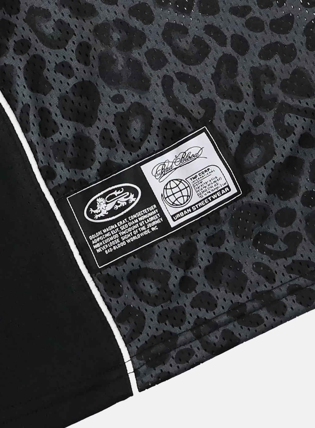 Badblood Vintage Mesh Jersey T-Shirt — Black Leopard