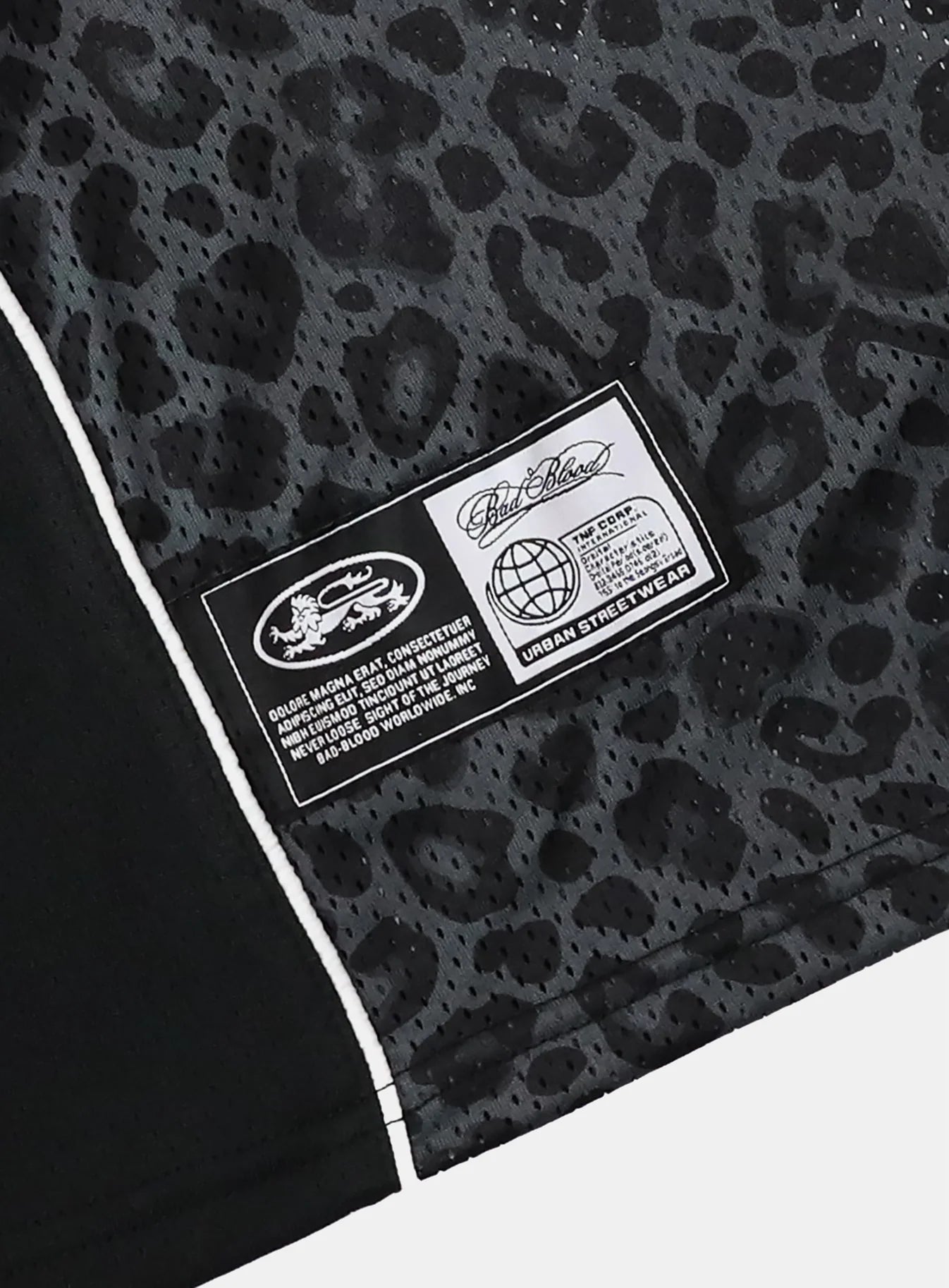 Badblood Vintage Mesh Jersey T-Shirt — Black Leopard