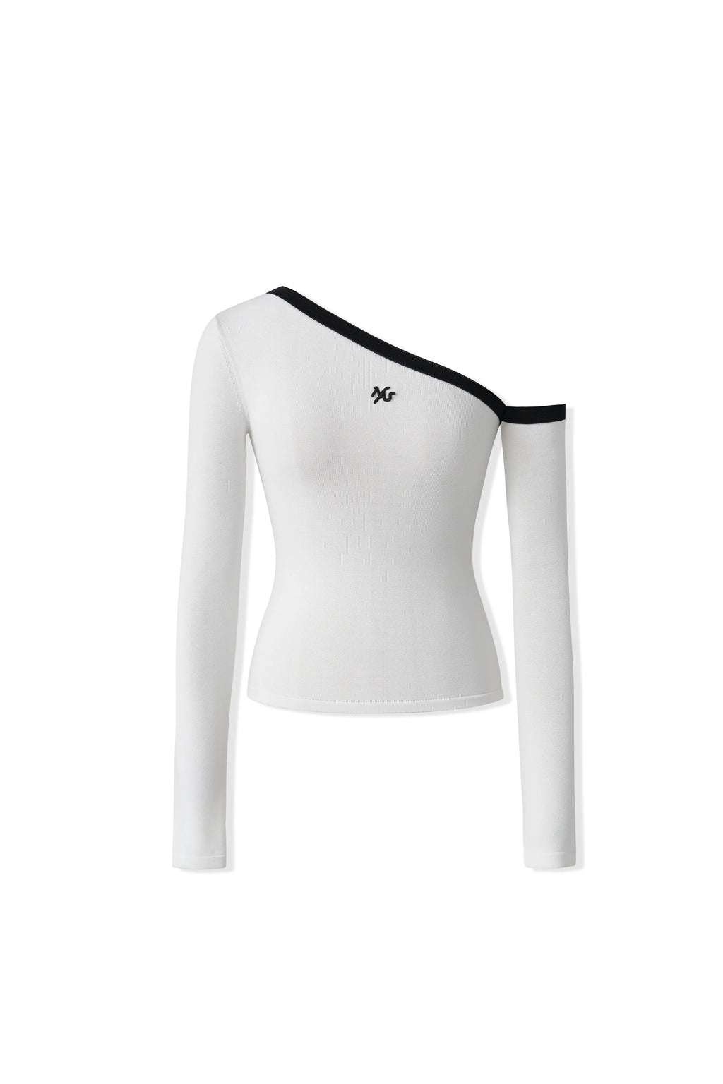 NAWS Color-Block Sculpted One-Shoulder Knit Top