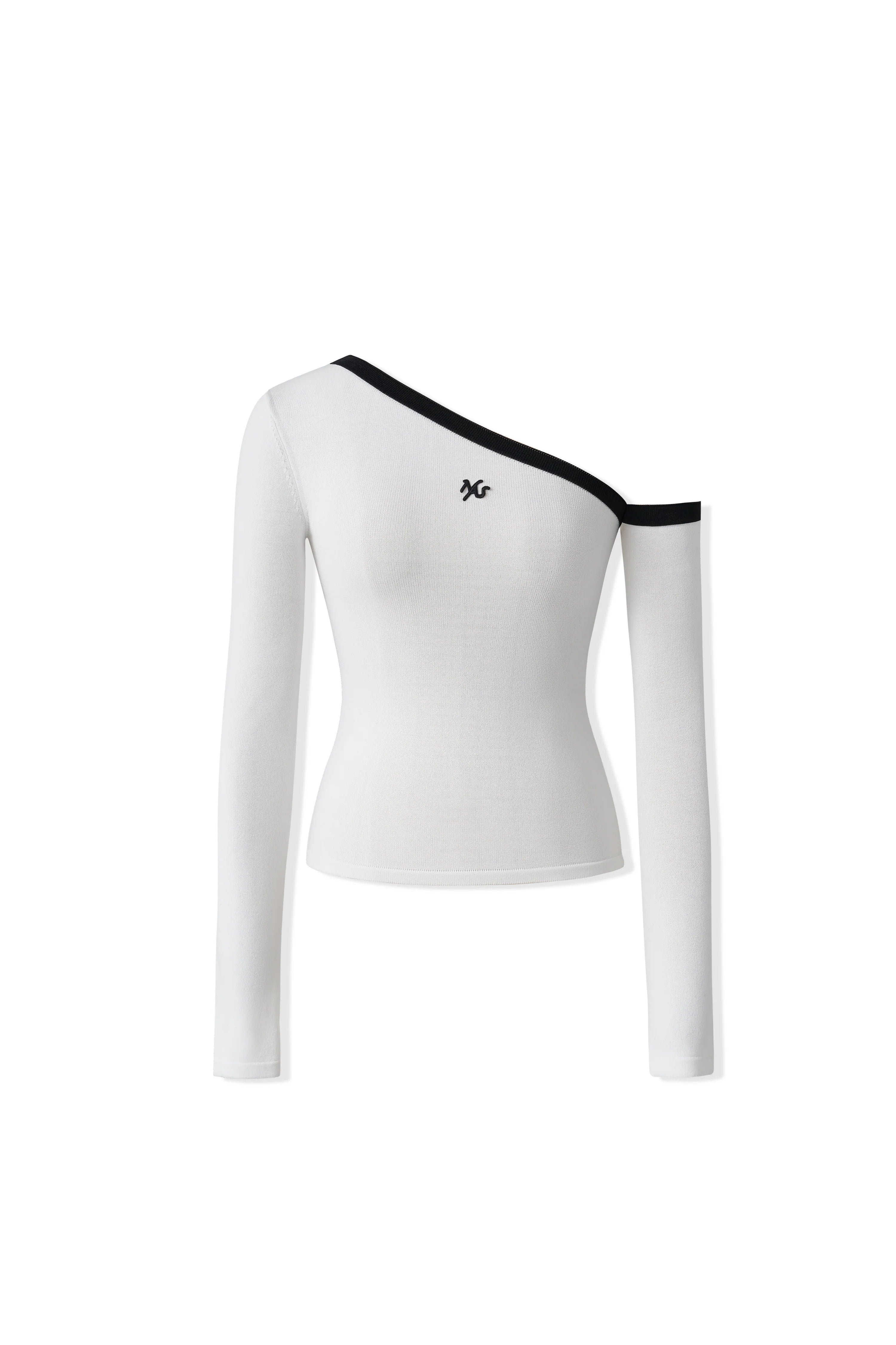 NAWS Color-Block Sculpted One-Shoulder Knit Top