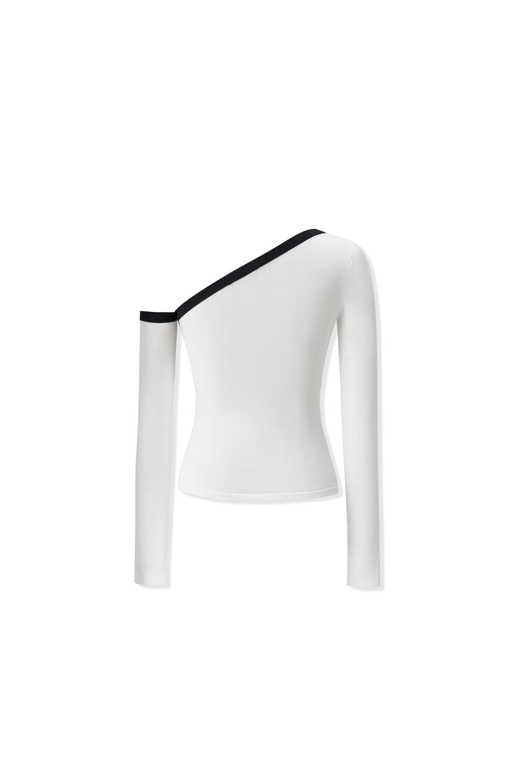 NAWS Color-Block Sculpted One-Shoulder Knit Top