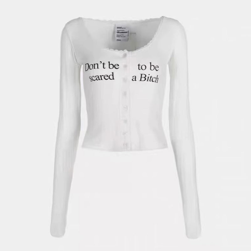 BADBLOOD Lace Trim Tie-Front Cardigan Top