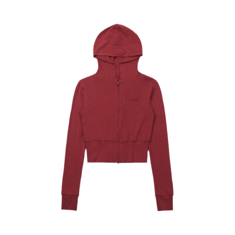 Cropped Zip Hoodie with Hood — Fitted & Flirty