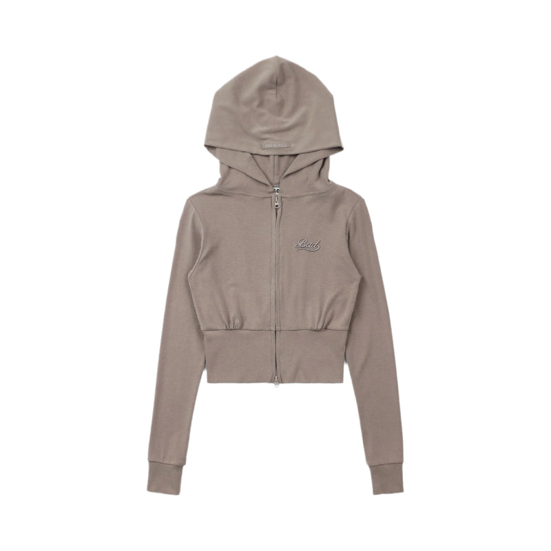Cropped Zip Hoodie with Hood — Fitted & Flirty
