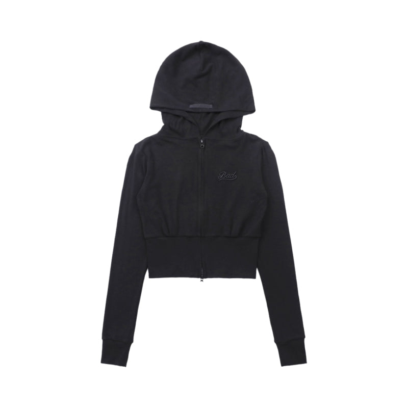 Cropped Zip Hoodie with Hood — Fitted & Flirty