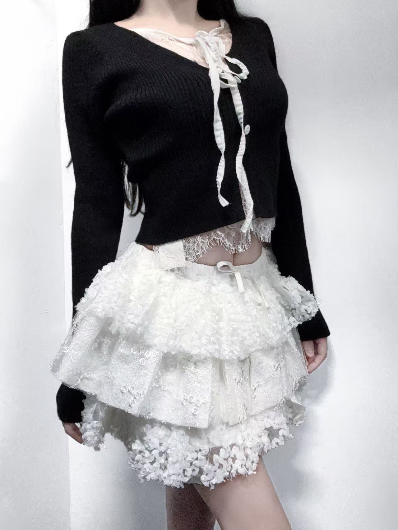 Glowny Lace Tiered Ruffle Skirt